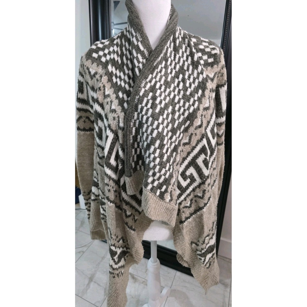 Vtg Abercrombie Fitch Artsy Tribal Knit Open Cardigan Jacket XS/S Boho Lagenlook - Picture 14 of 16